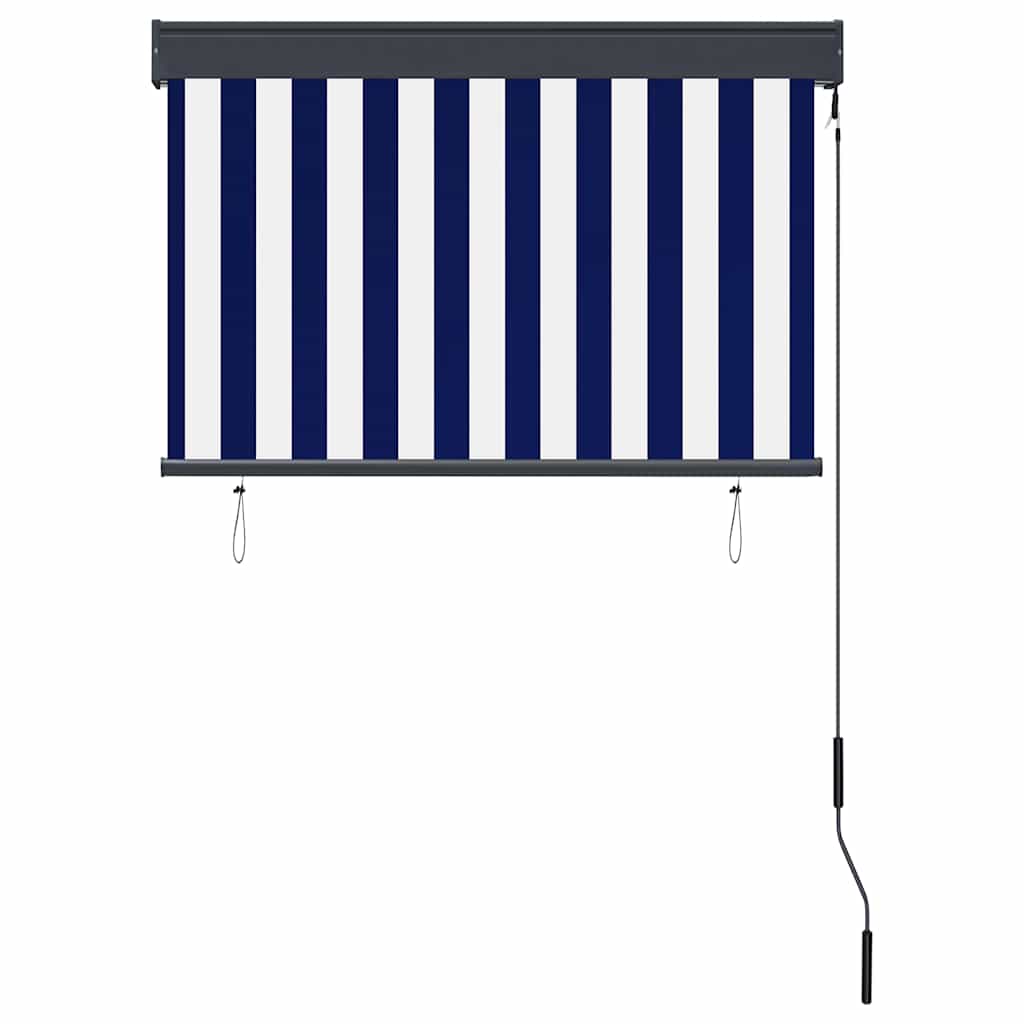 Outdoor Roller Blind 100x250 cm Blue and White