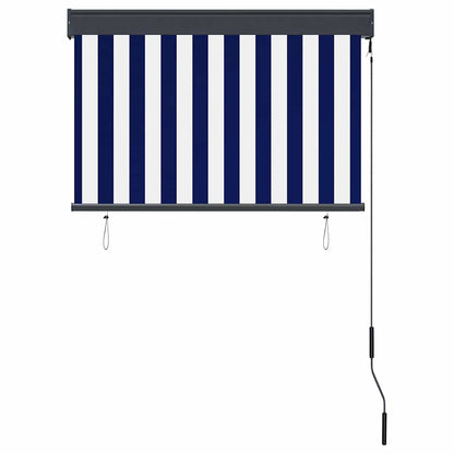 Outdoor Roller Blind 100x250 cm Blue and White