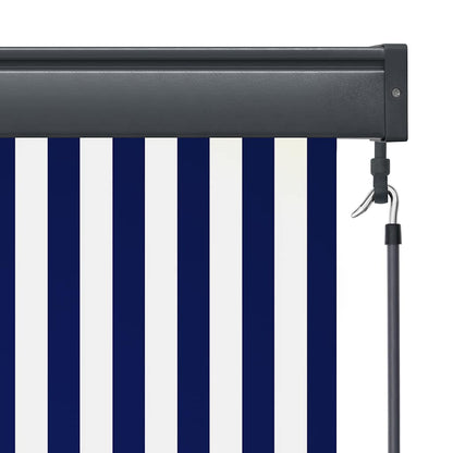 Outdoor Roller Blind 100x250 cm Blue and White