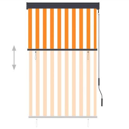 Outdoor Roller Blind 100x250 cm White and Orange