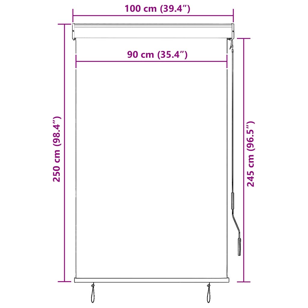Outdoor Roller Blind | Cream