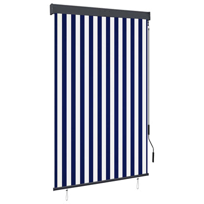 Outdoor Roller Blind 120x250 cm Blue and White