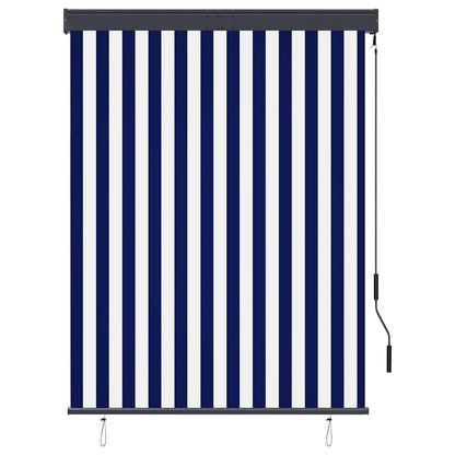 Outdoor Roller Blind 120x250 cm Blue and White