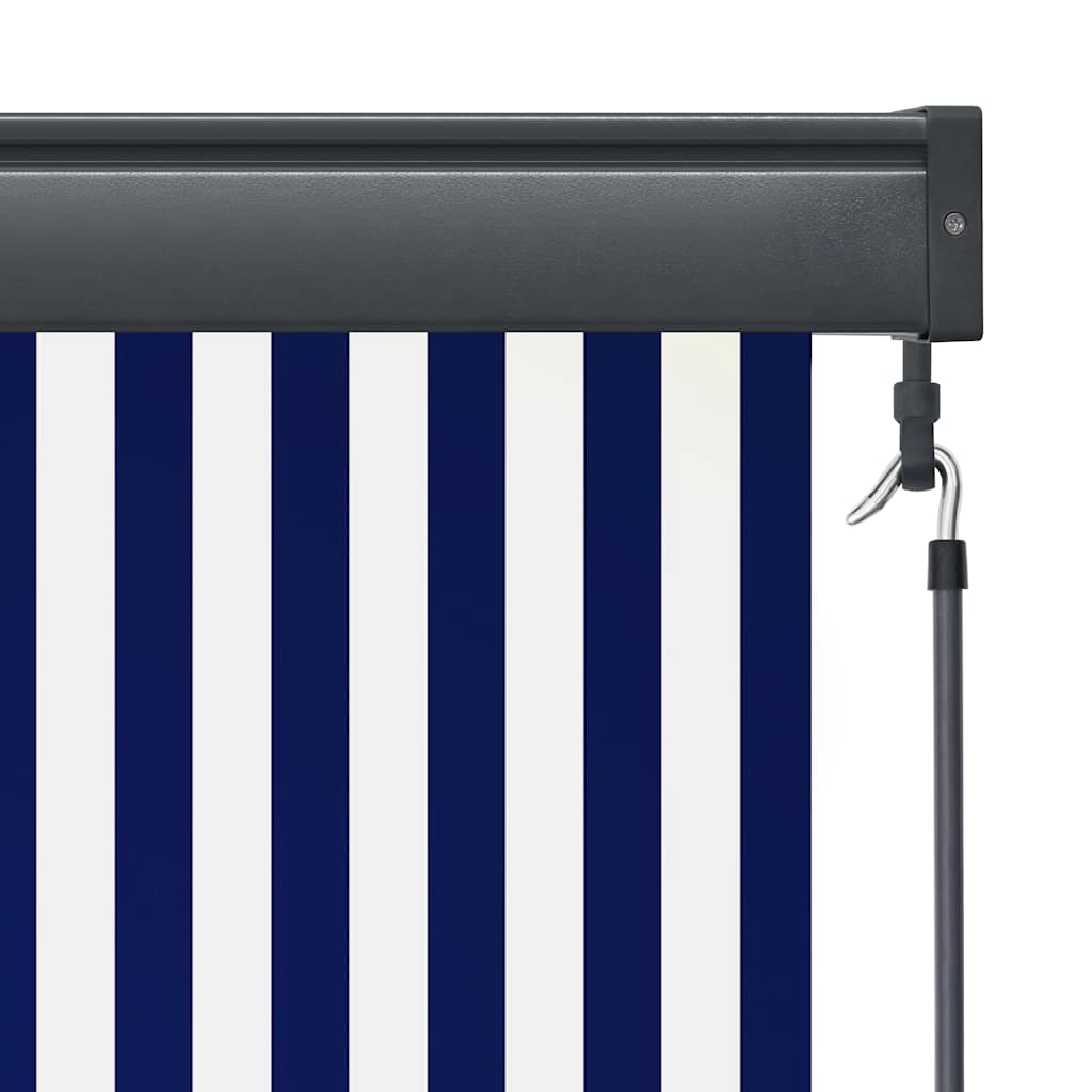 Outdoor Roller Blind 120x250 cm Blue and White