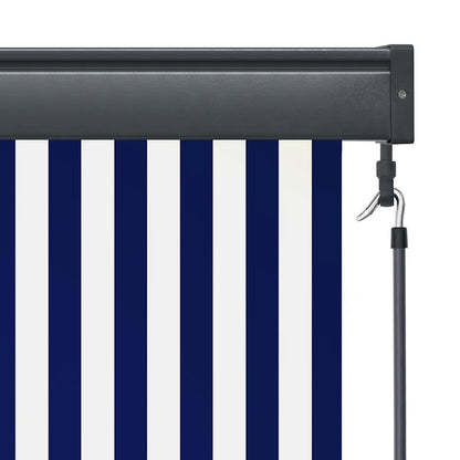Outdoor Roller Blind 120x250 cm Blue and White