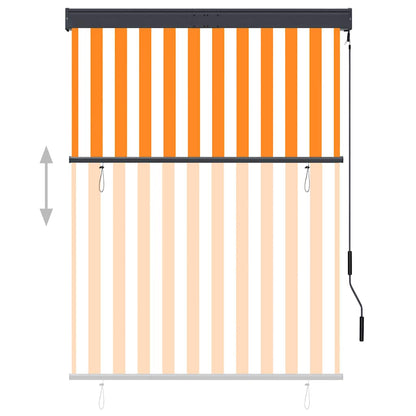 Outdoor Roller Blind 120x250 cm White and Orange