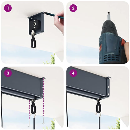 Outdoor Roller Blind 120x250 cm Cream