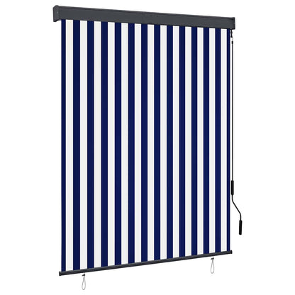 Outdoor Roller Blind 140x250 cm Blue and White