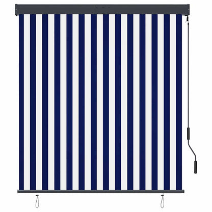 Outdoor Roller Blind 140x250 cm Blue and White