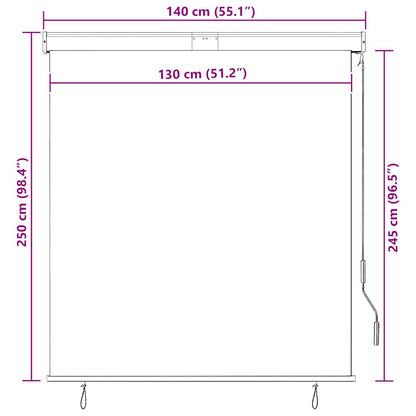 Outdoor Roller Blind 140x250 cm Yellow and Blue