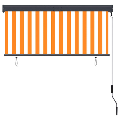 Outdoor Roller Blind 140x250 cm White and Orange