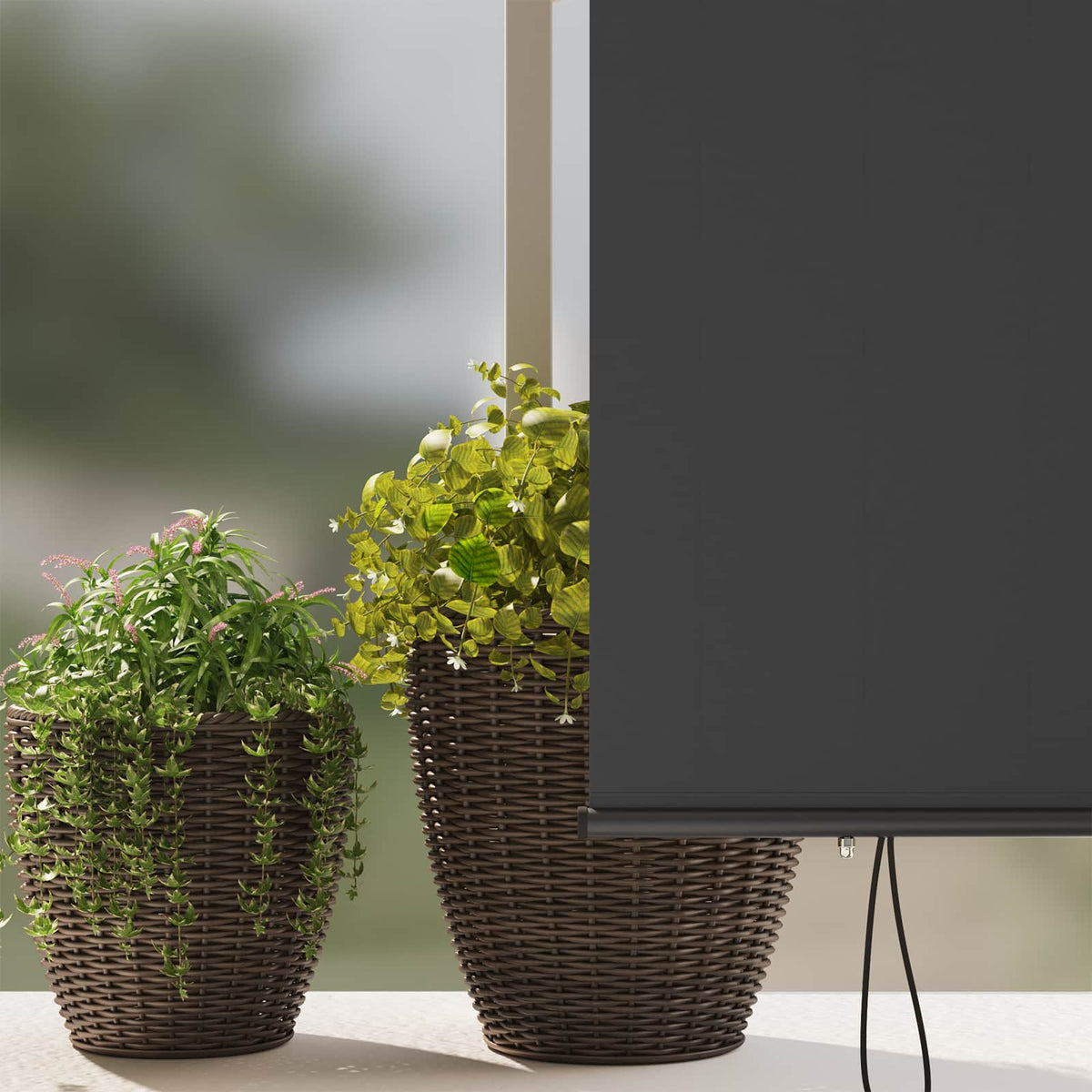 145970 vidaXL Outdoor Roller Blind 140x250 cm Anthracite