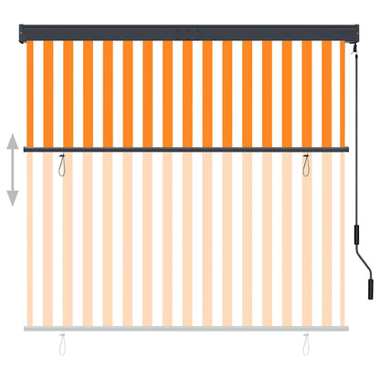 Outdoor Roller Blind 160x250 cm White and Orange