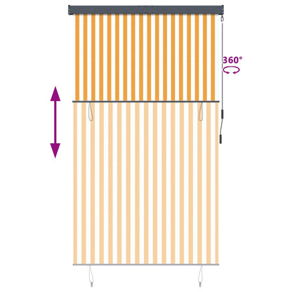 Outdoor Roller Blind 160x250 cm White and Orange