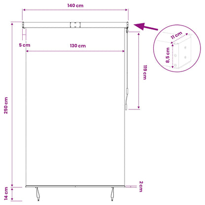 Outdoor Roller Blind 160x250 cm White and Orange