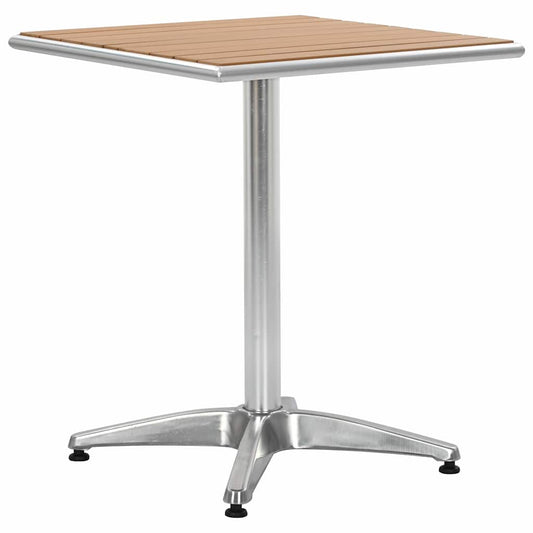48718 vidaXL Garden Table Silver 60x60x70 cm Aluminium and WPC