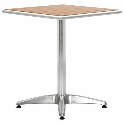 48718 vidaXL Garden Table Silver 60x60x70 cm Aluminium and WPC