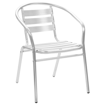 Dining Set | Silver | Aluminium | Medium | Stackable | 5 Piece Dining Set
