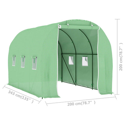 Greenhouse | Green | Polyethylene mesh fabric, Galvanised steel | 6.86 m²
