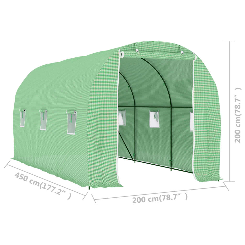 Greenhouse | Green | PE mesh fabric, Galvanised steel | 9 m²