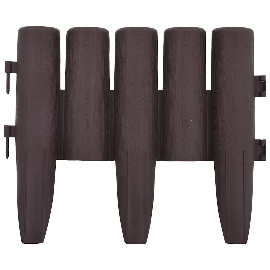 Lawn Edgings 36 pcs Brown 10 m PP