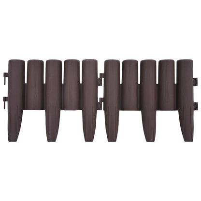 Lawn Edgings 36 pcs Brown 10 m PP