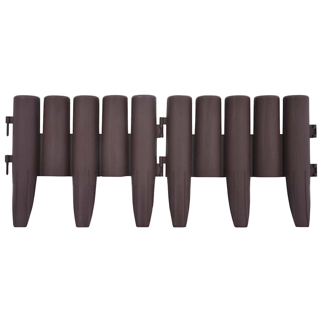 Lawn Edgings 36 pcs Brown 10 m PP