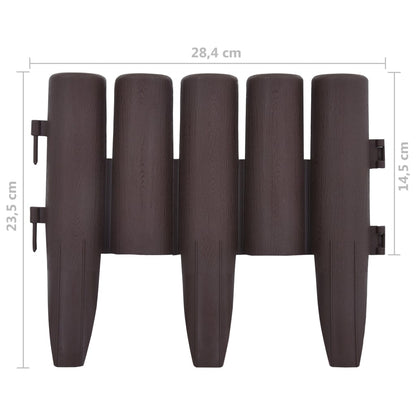 Lawn Edgings 36 pcs Brown 10 m PP