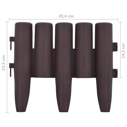 Lawn Edgings 36 pcs Brown 10 m PP