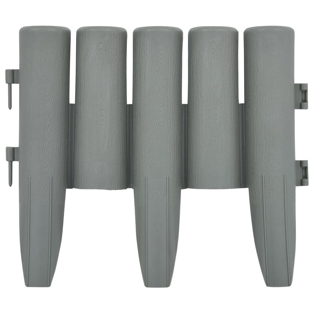 Lawn Edgings 36 pcs Grey 10 m PP