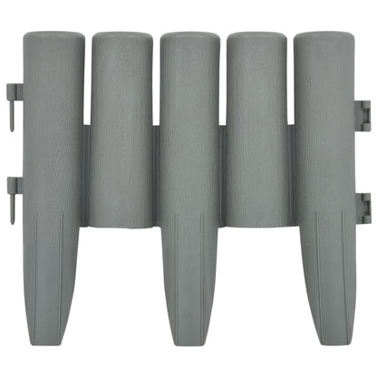 Lawn Edgings 36 pcs Grey 10 m PP