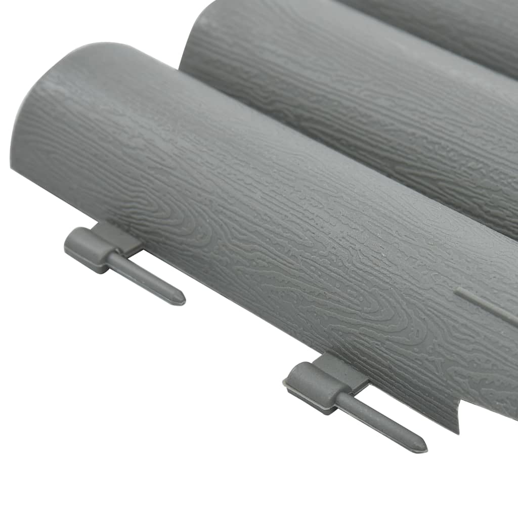 Lawn Edgings 36 pcs Grey 10 m PP