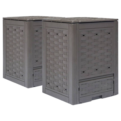 Garden Composter | Brown | Plastic with rattan look