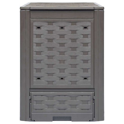 Garden Composters 2 pcs Brown 60x60x83 cm 600 L Plastic Rattan