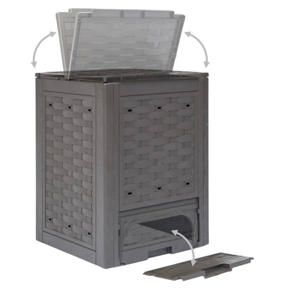 Garden Composter | Brown | Plastic with rattan look