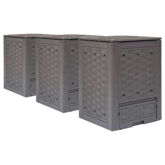 Garden Composter | Brown | Plastic with a rattan look | Large