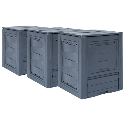 Garden Composter | Grey | Plastic | 60 x 60 x 73 cm