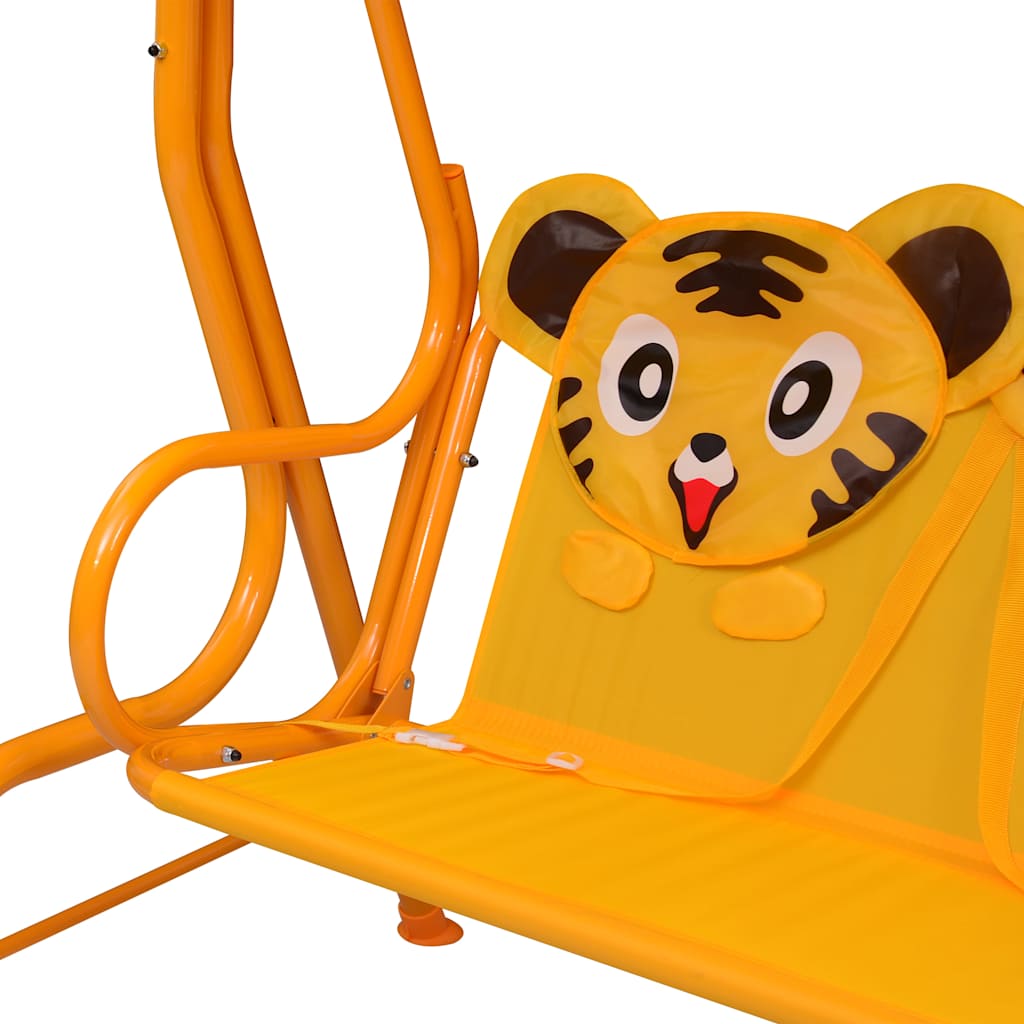 48098 vidaXL Kids Swing Bench Yellow 115x75x110 cm Fabric