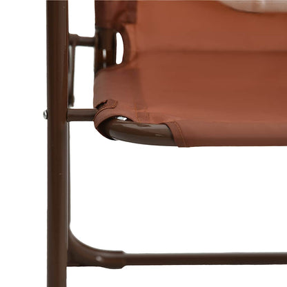 Garden Table And Chair | Brown | Steel, Polyester | Kid-sized | Foldable