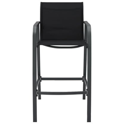 Garden Bar Chair | Set of 2 | Black | Steel, Textilene | Standard