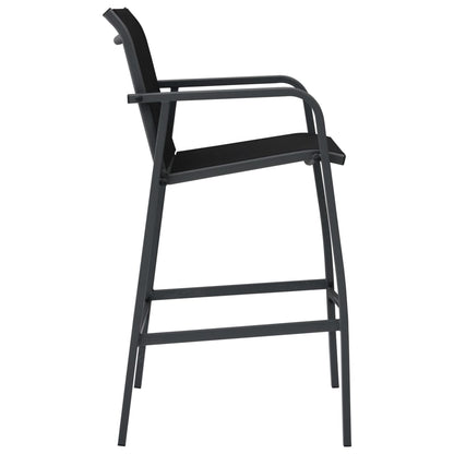 Garden Bar Chair | Set of 2 | Black | Steel, Textilene | Standard