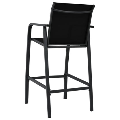 Garden Bar Chair | Set of 2 | Black | Steel, Textilene | Standard