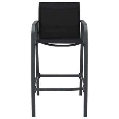 Garden Bar Chairs 4 pcs Black Textilene