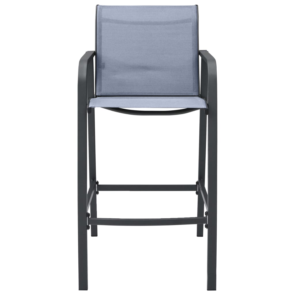 Garden Bar Chair | Set of 4 | Grey | Textilene, Steel | Standard
