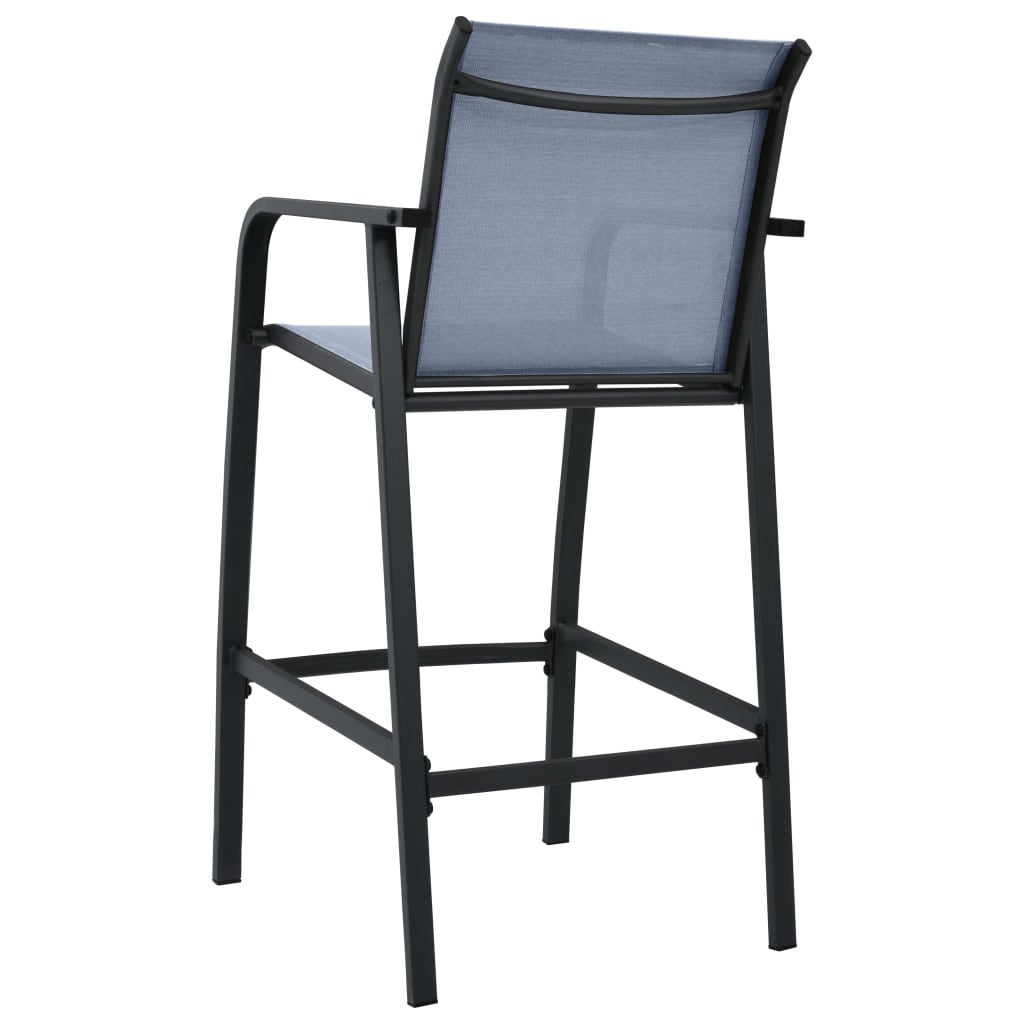 Garden Bar Chair | Set of 4 | Grey | Textilene, Steel | Standard