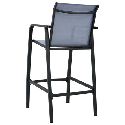 Garden Bar Chair | Set of 4 | Grey | Textilene, Steel | Standard