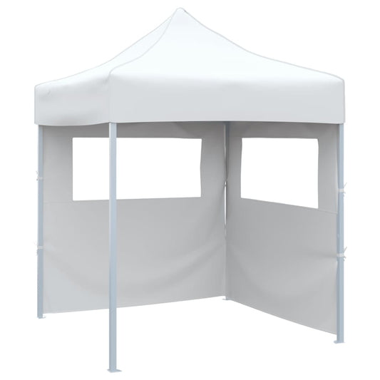 Professional Folding Party Tent with 2 Sidewalls 2x2 m Steel White