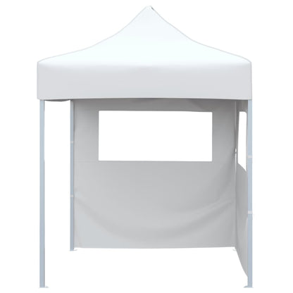 Professional Folding Party Tent with 2 Sidewalls 2x2 m Steel White