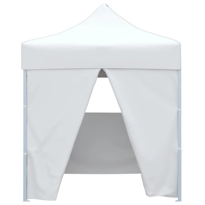 Professional Folding Party Tent with 4 Sidewalls 2x2 m Steel White