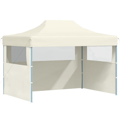 Professional Folding Party Tent with 3 Sidewalls 3x4 m Steel Cream